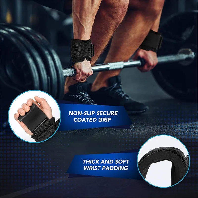 ProGrip™ Heavy-Duty Weight Lifting Hooks with Wrist Support