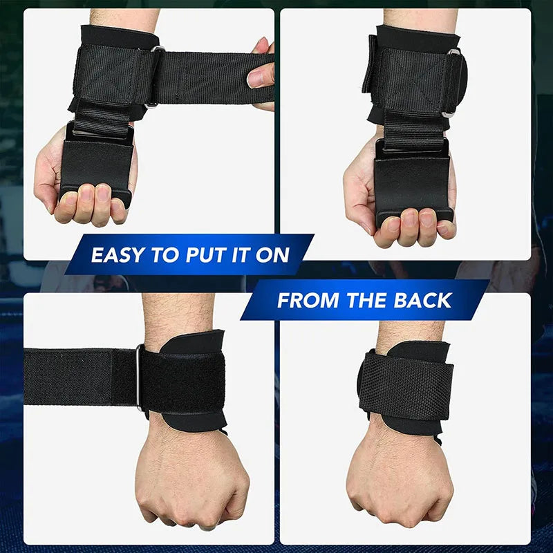 ProGrip™ Heavy-Duty Weight Lifting Hooks with Wrist Support