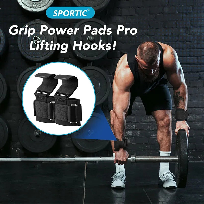 ProGrip™ Heavy-Duty Weight Lifting Hooks with Wrist Support